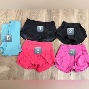 Size 0 pink lululemon shorts
